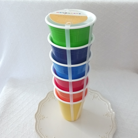 Novogratz Home Colorful Rainbow Reusable Cups 16 oz. Set of 6 - Picture 5 of 5